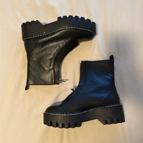Zara Shoes - Zara Black Combat Boots with Chunky Sole